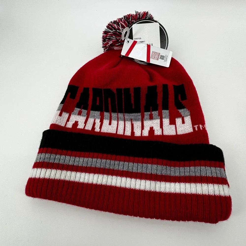Louisville Cardinals Beanie Captivating Headwear Red Knit Pom Cuffed Hat NWT